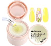 Sjzg-Cushion Gradient Painting Gel, Ombre Nails Aura Nails Full Coverage Precise Control Of Each Dip Matte Effect Non-Wip Long Lasting French Manucure Soak Off Uv Led Diy Nail Art Jaune