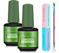 Sjzg-Dissolvant De Vernis À Ongles En Gel Paquet De 2 Avec Pousse Cuticule & Lime A Ongles, Remover Vernis Semi Permanent, Enlève Facilement Et Rapidement Vernis Gel En 3-5 Minutes, Ne Blesse Pas Ong