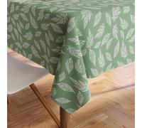 Sjzg-Encasa Homes Nappe Imprimée 142 X 230 Cm Pour 6 To 8 Seater Table À Manger, 100% Coton, Lavable En Machine, Durable, Rectangulaire, Pour La Maison, Le Restaurant, Le Banquet - Big Leaves Green
