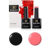 Sjzg-Ensemble De Vernis À Ongles En Gel , 7th Anniversary Set 8, 2 X 10ml, 80518 Blackpool, A074 Pink Neon Coral, Noir (Nécessite De Guérir Lampe À Led Uv)