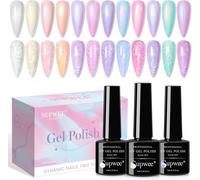 Sjzg-Ensemble De Vernis À Ongles Gel Perlé 12 Couleurs Paillettes Shimmer Sirène Gel Vernis Nacré Coquille Effet Spirale Gel Soak Off Uv Kit De Gel De Manucure Pour Ongles