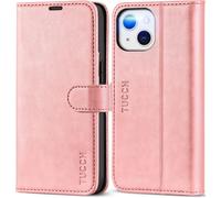 Sjzg-Etui Coque Pour Iphone 13 5g, Antichoc Tpu Housse Iphone 13 Cuir Pu Portefeuille Etui [Rfid Blocage] [Béquille] [Fentes Pour Cartes] Coque Pour Iphone 13 (6,1 Pouces) - Or Rose
