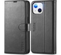 SJZG-Etui Coque Pour Iphone 13 5G, Antichoc Tpu Housse Iphone 13 Cuir Pu Portefeuille Etui [Rfid Blocage] [Béquille] [Fentes Pour Cartes] Coque Pour Iphone 13 (6,1 Pouces) - Noir