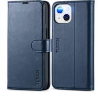 Sjzg-Etui Coque Pour Iphone 13 5g, Antichoc Tpu Housse Iphone 13 Cuir Pu Portefeuille Etui [Rfid Blocage] [Béquille] [Fentes Pour Cartes] Coque Pour Iphone 13 (6,1 Pouces) - Bleu