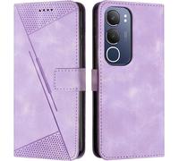 Sjzg-Etui Coque Pour Vivo Y19s 4g, Coque De Telephone En Cuir De Première Qualité [Pochette De Portefeuille] Compatible Avec Vivo Y19s 4g - Violet
