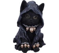 Sjzg-Feline Figurine De Chat Faucheuse Masquée En Polyrésine Noir 16 Cm