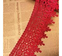 Sjzg-Garniture De Dentelle Inélastique Pour Broderie De Motif De Chiips Europe De 9cm De Largeur, Vêtements/Accessoires Bridal Diy De Couverture De Nappe De Rideau. (2 Yards Dans Un Package) (Rouge)