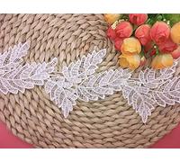 Sjzg-Garniture De Dentelle Inélastique Pour Broderie De Motif De Leaf Europe De 9.5cm De Largeur, Vêtements/Accessoires Bridal Diy De Couverture De Nappe De Rideau. (2 Yards Dans Un Package) (Blanc)