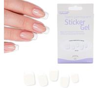 Sjzg-Glam'up Paris - Sticker Gel Semi-Permanent - Vernis Gel Adhésif - Qualité Professionnelle - Longue Tenue Jusqu`À 3 Semaines - Facile À Utiliser - 16 Pièces - Strip Nail - French Manucure Blanche