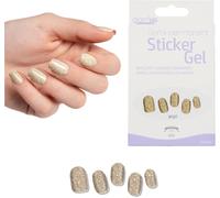 Sjzg-Glam'up Paris - Sticker Gel Semi-Permanent - Vernis Gel Adhésif - Qualité Professionnelle - Longue Tenue Jusqu`À 3 Semaines - Application Simple Et Rapide - 16 Pièces - N°Sp227 - Paillettes Doré