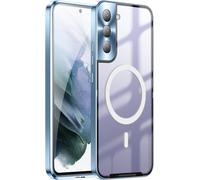 Sjzg-Hercn Metal Protective Case For Samsung Galaxy S21+ 5g 6.7"; Ring Magsafe Magnet - Wireless Charging - Aviation Aluminum Metal Protective Bumper Designed - Built-In Camera Lens Film - Slim (Blue