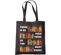 Sjzg-Hotscamp Book Lover Bag There Is No Such Thing As Too Many Books - I Love Reading Literature Library Libarian Teacher Student Tote Shopping Bag