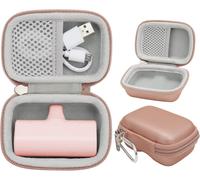 Sjzg-Housse Protection Compatible Avec Iwalk/Veger/Charmast Compact De 4800/4500/3350mah 5000mah Batterie Externe Chargeur Power Bank(Rose,Housse Only)