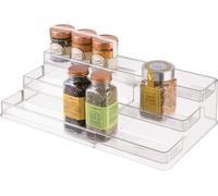 Sjzg-Idesign 64140eu Linus Étagère À Épices, Support À Épices Extensible En Plastique Pour L`Armoire De Cuisine, Plastique, Clear, 66.7 X 24.1 X 10.4 Cm