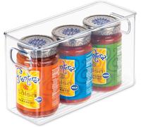 Sjzg-Idesign Cabinet/Kitchen Binz Boîte De Rangement, Moyen Bac Pour Réfrigérateur En Plastique, Grande Boîte, Transparent, Clear - Set Of 1