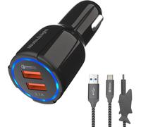 Sjzg-Iwotto 18w - Chargeur De Voiture Usb À Double Port - Ensemble De Chargeurs Pour Requins - Double Port - Chargeur Qi Usb 3.1 Fast Charge & Usb 3.0 Charger