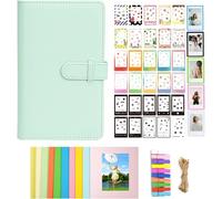 SJZG-Kit D'Accessoires De Film Instantané Pour Appareil Photo Instax Mini Liplay 12 11 9 8+ 8 Evo 99 Se 40 90 70 50S 26 25 7S Avec Album/Film Autocollant/Cadre Photo Magnétique/Cadre À Suspendre Vert