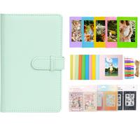 SJZG-Kit D'Accessoires De Film Instantané Pour Instax Mini Liplay 12 11 9 8+ 8 Evo 99 Se 40 90 70 50S 26 25 7S Appareil Photo Inclus Album/Film Autocollants/Mini Cadres/Cadre Suspendu, Vert Menthe