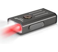 Sjzg-Lampe De Poche Porte-Clés Mini-X Led Mini Lampe Torche, 320lm Mini Edc Light, Petite Torche Portable Légère (Blanc + Red (620nm) Double Lumière, Corps Gris)