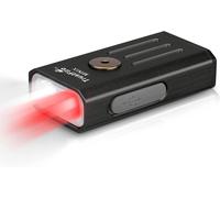 Sjzg-Lampe De Poche Porte-Clés Mini-X Led Mini Lampe Torche, 320lm Mini Edc Light, Petite Torche Portable Légère (Blanc + Red (620nm) Double Lumière, Corps Noir)