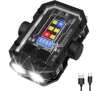 Sjzg-Lampe Torche Edc, 300 Lumens Rechargeable, 8 Modes, Mini Lampe De Poche, Porte-Clés De Poche, Lumière Blanche Chaude Rouge, Aimant De Queue, Décompression Rotative, Pour Éclairage D'urgence Et