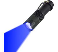 Sjzg-Linterna Mini Linterna Led De Luz Azul, Con 3 Modos De Luz Azul, Se Puede Ampliar A Través De La Linterna Led De Luz Azul Del Clip Para Visión Nocturna, Pesca, Caza (1, Blue)