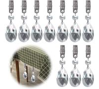 Sjzg-Lot De 10 Poids De Nappe Avec Clip En Métal Ab Et Verre Cristal En Forme De Goutte D'eau Pour Tables De Pique-Nique, Usage Intensif (Réticulé)