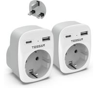 SJZG-Lot De 2 Adaptateur Prise Anglaise, 3 En 1 Adaptateur Type G Avec Usb C Et Usb A, Adapteur Prise Anglais 3250 W, Chargeur Uk Pour Irlande Malte Écosse Dubaï Malaisie