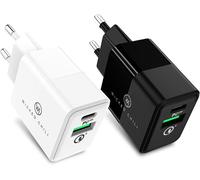 Sjzg-Lot De 2 Chargeur Usb Double 20w Avec Port Usb-A Et Usb-C, Fast Charge Adapter Bundle, Universal Compatible Avec Iphone 14, 13, 12, 11 (Pro, Max, Plus, Mini), Samsung Et Magsafe