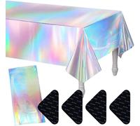 Sjzg-Lot De 2 Nappes De Fête, Arc-En-Ciel - Multicolore, En Plastique Imperméable, Décoration D'anniversaire D'enfant, Imperméables Jetables, Fête À Thème (137 X 274cm), Sirènes Multicolores