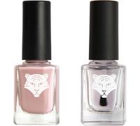 Sjzg-- Lot De 2 Vernis - Base & Top Coat Transparent Et Beige Nude 121 - Vernis À Ongles Vegan - Ingrédients Naturels & Bio-Sourcés - Brillance Et Longue Tenue - 2x11ml\U2026