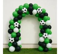 Sjzg-Lot De 50 Arches De Ballons Pour Fête De Football, Ballons À Thème Vert Et Noir Avec Ballons Imprimés De Football, Pour Décorations De Fête D'anniversaire, Événements, Célébrations D'équipe
