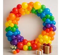 SJZG-Lot De 50 Arches De Ballons Sur Le Thème De La Jungle Arc-En-Ciel Avec Bande D'Arche De Ballons Arc-En-Ciel Et Points De Colle Pour Anniversaire, Fête Prénatale, Fête Safari