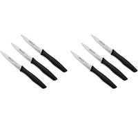 Sjzg-Lot De 6 Couteaux D'office. Lame 100 Mm Acier Inoxydable. Manche Polypropylène. Couteaux De Cuisine Éplucheurs. Compatible Lave-Vaisselle. Série Nova. Couleur Noire