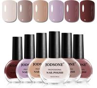 Sjzg-Lot De 6 Vernis À Ongles Rose Nude 10 Ml - Marron Rouge Violet - Convient Pour Toutes Les Saisons - 60 Secondes - Séchage Rapide - Pour Femme - Salon Diy Nail Art