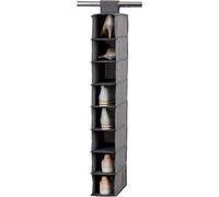 Sjzg-Love It Store It - Premium- Étagère A Chaussures Suspendue - En Lin - Pliable - Avec 8 Compartiments - Renforcement Bois - Pour Armoire - 15x30x100cm - Gris Chiné