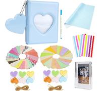 SJZG-Mini Album 64 Pochettes Pour Photos De 5 X 7,6 Cm Pour Appareil Photo Instantané Fujifilm Instax Mini 11 Mini 9 8+ 7S 25 50S 70 90 Liplay, Polaroid Pic-300/Sp2/Snap/Kodak/Hp Sprocket (Bleu A)