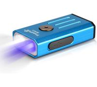 Sjzg-Mini-X Lampe De Poche Led Porte-Clés, 320lm Mini Edc Light, Petite Torche Portable Légère (Blanc + Uv (365nm) Double Lumière, Corps Bleu Clair) ¿