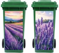 Sjzg-Mülltonnen Aufkleber 2 Bögen Lavendel Aufkleber Selbstklebend, 38x82cm Wasserfest Selbstklebend Großer Aufkleber Für Mülltonnen, Auffahrt, Garten, Außen- Und Innendekoration