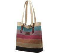 Sjzg-Multi-Color Cross Body Canvas Canvas Tote Cross Body Striped Should Purse Bag Tote-Handbag For Women
