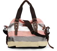 Sjzg-Multi-Color Cross Body Canvas Canvas Tote Cross Body Striped Should Purse Bag Tote-Handbag For Women