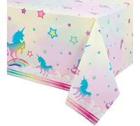 Sjzg-Nappe Licorne - 1 Pc Décorations D'anniversaire Licorne Nappes Arc-En-Ciel Décorations De Table Arc-En-Ciel Pour Enfants Filles Anniversaire Baby Shower Fournitures 137 X 274 Cm