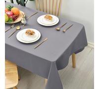 SJZG-Nappe Rectangulaire Anti-Taches Lavable, Nappe Exterieur Impermeable Jardin, Pour Salle ¿¿ Manger, Jardin, F¿¿Te, Pique Nique, Anniversaire, Mariage Ou Maison, 130X230Cm Gris