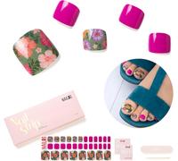 Sjzg-Ongles En Gel Uv Semi Durci - 32 Pcs Fleurs Violettes Autocollants Auto-Adhésifs De Vernis À Ongles,Lampe Uv/Led Requise, Autocollants Pour Nail Art Pour Pied,Idee Cadeau Femme, Retro Jungle