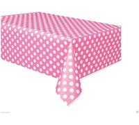 Sjzg-Party - 50265 - Nappe - Plastique À Pois - 2,74 X 1,37 M - Rose Vif