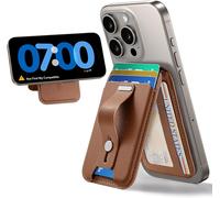 Sjzg-Porte Carte Avec Magsafe, Porte 5 Cartes, Support Réglable, Boucle À Doigt Sécurisée, Pour Iphone 17/16/15/14/13/12 Et Google Pixel 10/10 Pro/10 Pro Xl, Non Pour 13/12 Mini, Marron
