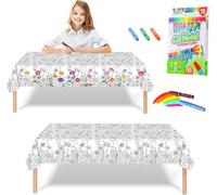 SJZG-Poster Géant À Colorier Pour Enfants, 119,4 X 180,3 Cm, Affiches De Coloriage Avec 18 Stylos De Peinture, Poster Éducatif, Couverture De Table, Art Mural Pour Garçons Et Filles, Anniversaire