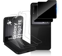 Sjzg-Protection D'écran Anti Espion Pour Samsung Galaxy Z Flip 7 Fe, 2 Pièces Flexible Écran Interne Privacy Film, 2 Pièces Lunette Arrière Verre Trempé, Verre Anti Rayures, Anti-Pétrole