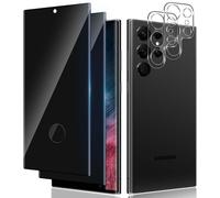 Sjzg-Protection D'écran En Verre Trempé Pour Samsung Galaxy S22 Ultra 5g, Lot De 2 + 2 Protections 3d Anti-Espion + Film De Protection D'appareil Photo, Protection D'écran Hd 9h