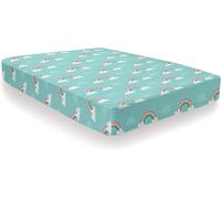 Sjzg-Rainbow Unicorn-Drap-Housse Pour Lit Simple Multicolore